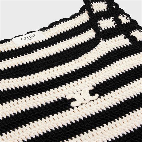 celine crochet mini dress|triomphe striped mini dress in crocheted cotton .